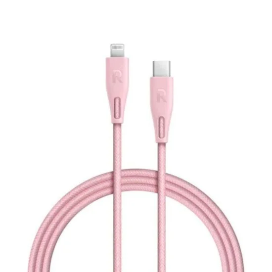 Ravpower Nylon Braided Type-C To Lightning Cable 2M - Pink